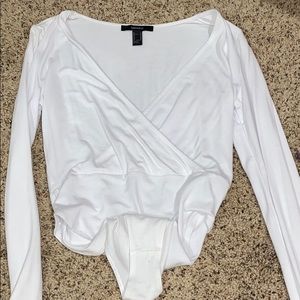 White Surplice Bodysuit